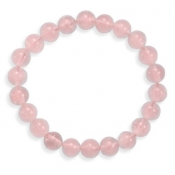 Bracelet perles rondes quartz rose (8mm)