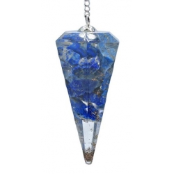 Lapis Lazuli orgonite pendulum facet cut