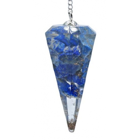 Pendule en orgonite Lapis Lazuli taille facettée