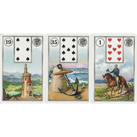 Mlle Lenormand fortune telling cards 1941 - Piatnik (UK, DE, FR)