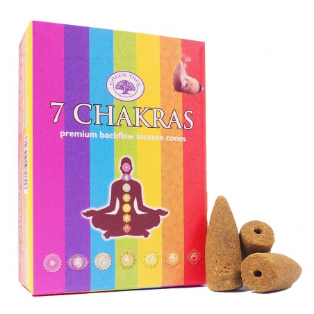 7 Chakras backflow incense cones (Green Tree)