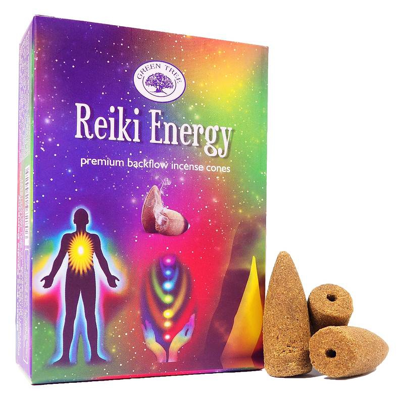 Reiki Energy Backflow Incense Cones Green Tree