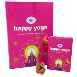 12 packs Happy Yoga backflow incense cones (Green Tree)