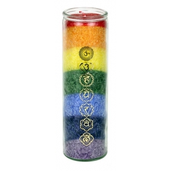 7 chakras candle in glass (100 hours)