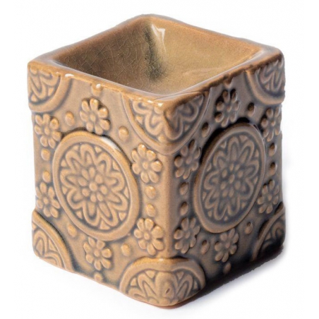 Aroma burner beige with flowers