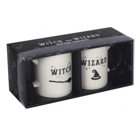 Witch & Wizard mug set (white)