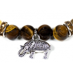 Tigerauge und Rutilquarz zarmband mit Elefant 2