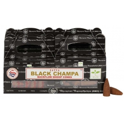 6 pakjes Black Champa Backflow kegelwierook (Satya)