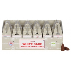 6 pakjes White Sage Backflow kegelwierook (Satya)
