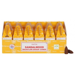 6 pakjes Sandalwood Backflow kegelwierook (Satya)