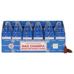 6 Packungen Nag Champa Rückfluss Räucherkegel (Satya)