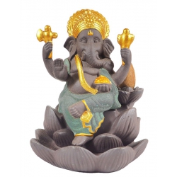 Ganesha Rückfluss Weihrauchbrenner (gold/grün)