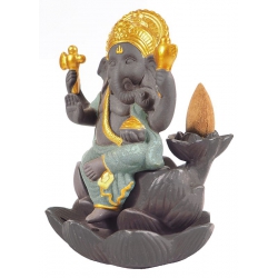 Ganesha Rückfluss Weihrauchbrenner (gold/grün) 2