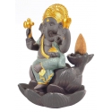 Brûleur d'encens flux de retour Ganesha (or/vert)