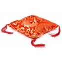 Singing bowl cushion (21cm) red with floral pattern