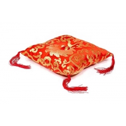 Singing bowl cushion (18cm) red with floral pattern
