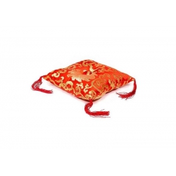 Coussin bol chantant (12cm) rouge avec motif floral