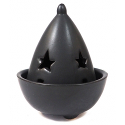Brûle-encens en cône avec étoile (noir)