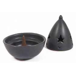 Kegel Weihrauchbrenner mit Stern (schwarz) 2