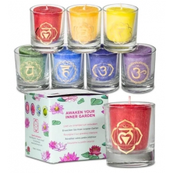 Set 7 chakra votive scented candles in gift box