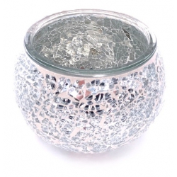 Mosaic tealight holder Silver
