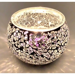 Mozaïek theelichthouder Zwart 2