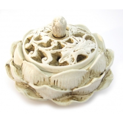 Lotus flower incense holder white