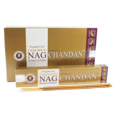 Golden Nag Chandan Sandalwood wierook (12 pakjes)