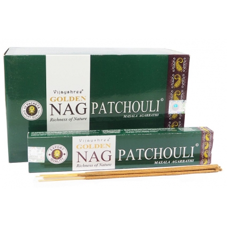 Golden Nag Patchouli wierook (12 pakjes)