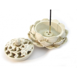 Porte-encens fleur de lotus blanc 2