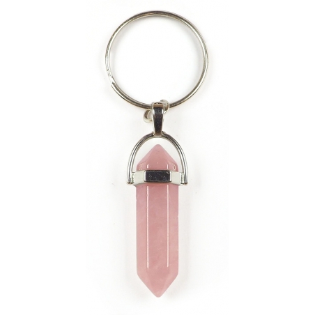 Porte-clés quartz rose