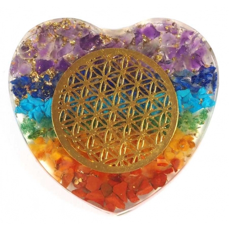 Orgonite Heart Chakra with copper Flower of Life