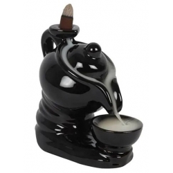Teapot Backflow incense burner black