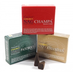 Golden Nag incense cones set of 3 2