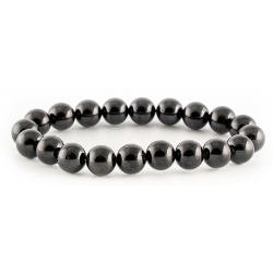 Bracelet en perles de tourmaline noire 10mm