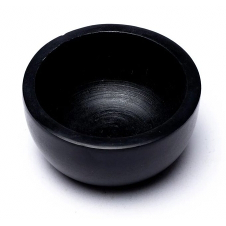 Incense burner Black bowl with white stones