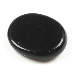 Obsidian Schwarz flacher Stein 35mm