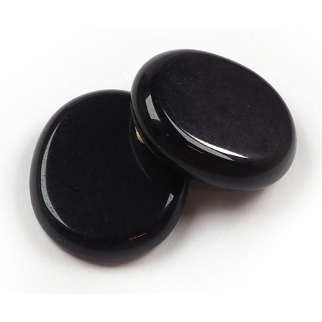 Obsidiaan Zwart platte steen 35mm