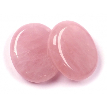 Rose quartz flat stone 35mm