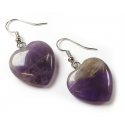 Amethyst heart shaped earrings