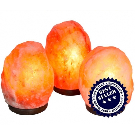 Salt lamp Himalaya with wooden feet 2 to 4 kg