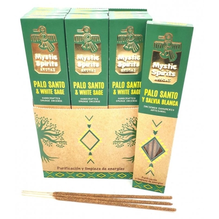 Mystic Spirits Aromas - Palo Santo & White Sage incense (12 packs)