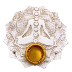7 Chakra Lotus incense burner white