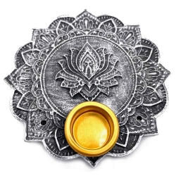 Lotus incense burner silver