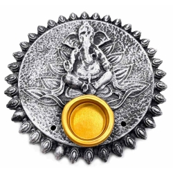 Ganesha incense burner silver