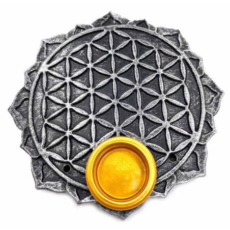 Flower of Life incense burner silver