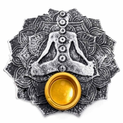 Brûle-encens 7 Chakra Lotus argent