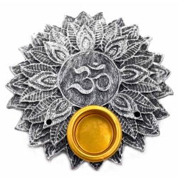 Om Lotus incense burner silver