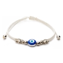 Bracelet Evil eye avec éléphants blanc