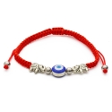 Evil eye bracelet with elephants red
